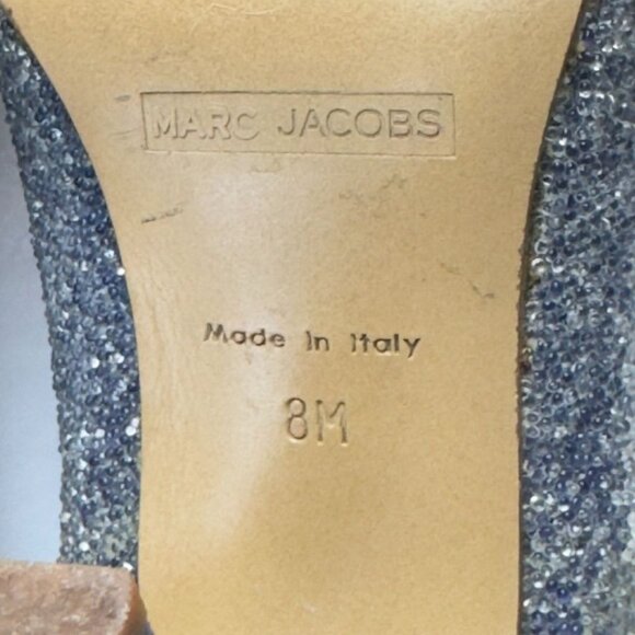 MARC JACOBS Sparkling Blue Mary Jane Patent Leather Stilettos Heels Size 8 - Picture 9 of 12